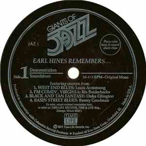 Earl Hines - Giants Of Jazz - Earl Hines Remembers... download free